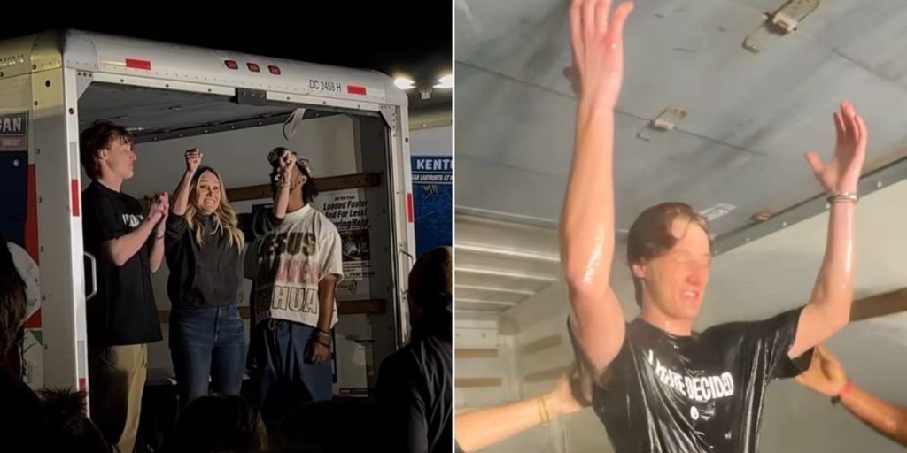 Estudantes enfrentam temperatura abaixo de zero e s&atilde;o batizados em caminh&otilde;es nos EUA