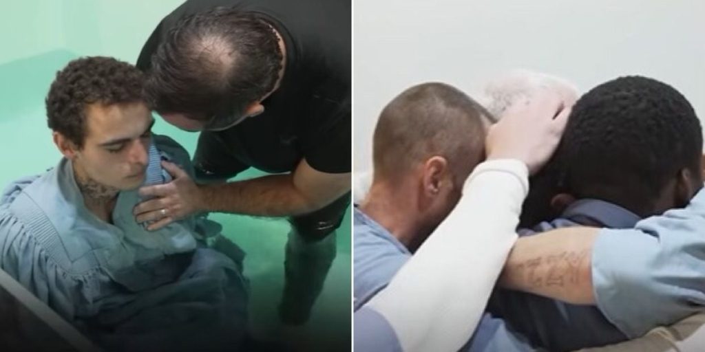 Detento &eacute; batizado ap&oacute;s 15 companheiros de pris&atilde;o orarem por ele